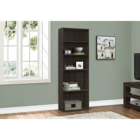 DAPHNES DINNETTE 72 in. Bookcase with 5 Shelves - Cappuccino DA3596424